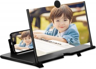 マホスクリーン拡大鏡 スマホ拡大鏡 16インチ スマホ拡大スクリーン MAXKU スマホ 拡大鏡 HD 5倍 3D 携帯 スクリーン拡大器 携帯電話スクリーンアンプ スタンド折り畳み式 360°自由回転 携帯便利 軽量 スマホ & タブレット