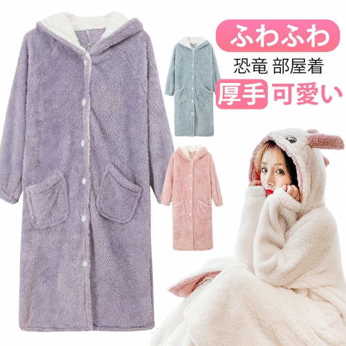 レディース ふわもこ パジャマ ルームウェア 恐竜 着ぐるみ 大人用 もこもこ 部屋着 厚手 可愛い 長袖 暖かい お祭り イベントルームウェア 冬用 もこもこ ワンピース 寝巻き ロンパース