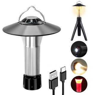 LEDランタン キャンプランタン 懐中電灯 3つの光源・4つ点灯モード・白色光+暖かい光+赤色光・超高輝度・USB充電式・7-40時間持つ・2200mAh・100ルーメン・磁石ベース付き・電力量表示・IPX4防水・登山