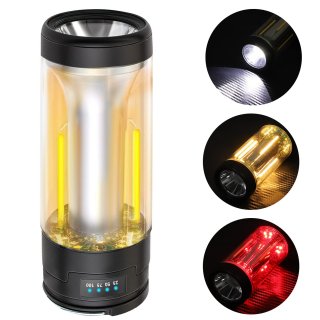 LEDランタン キャンプランタン ランタン【4つ点灯モード/白色光/暖色光弱/暖色光強/赤色光点滅】LED 多機能 IP45防水防塵 磁石ベース サスペンション照明 懐中電灯 電池残量表示 Type-C充電式 キャンプ 夜釣り 登山 防災 停電